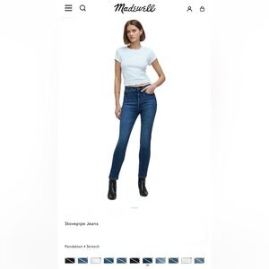 Madewell Stovepipe Jeans, Size 27, NWOT